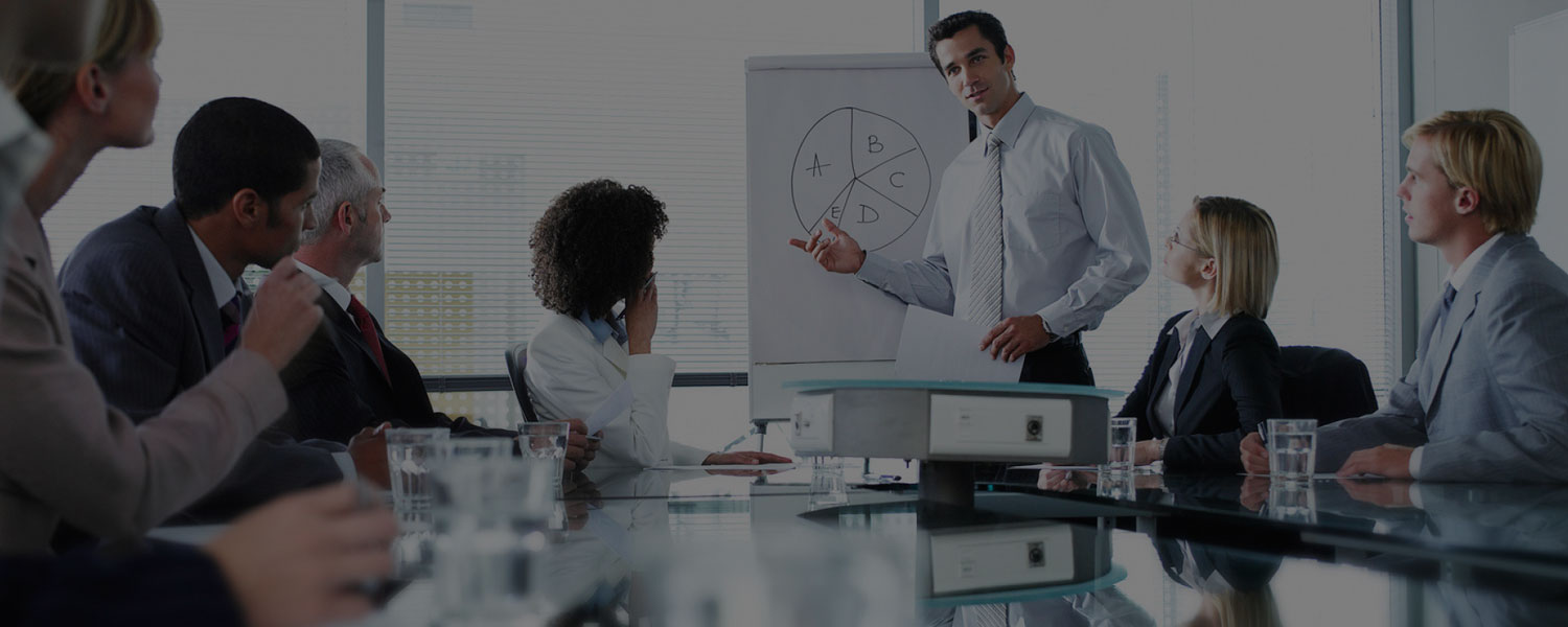 Business team meeting and presentation